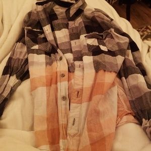 Ombre Plaid Button Up